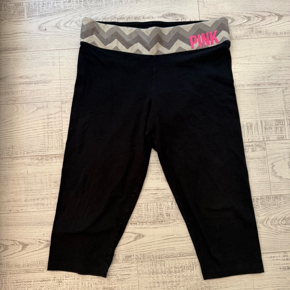 Y2K PINK Victoria's Secret Capri Black Leggings
